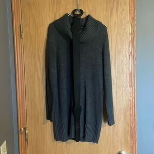 Turtle neck sweater dress with belt